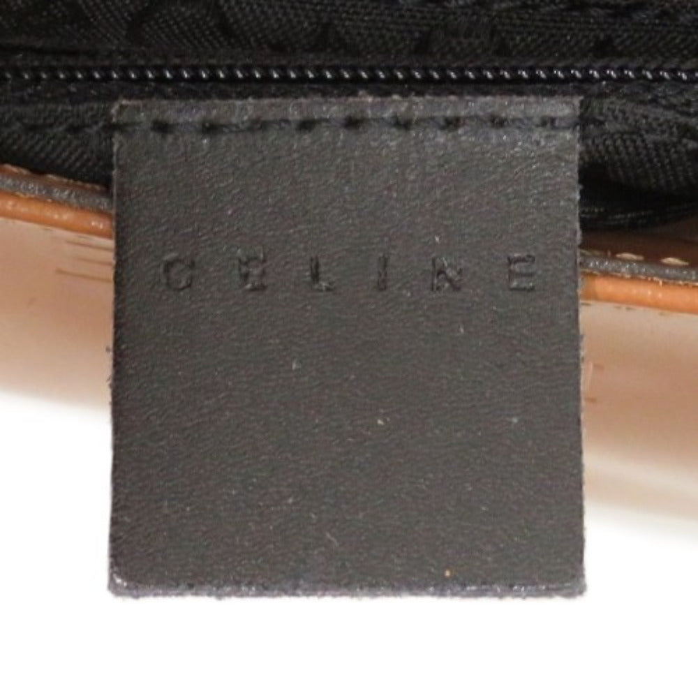 CELINE Shoulder Bag Leather, Embossed Leather Camel