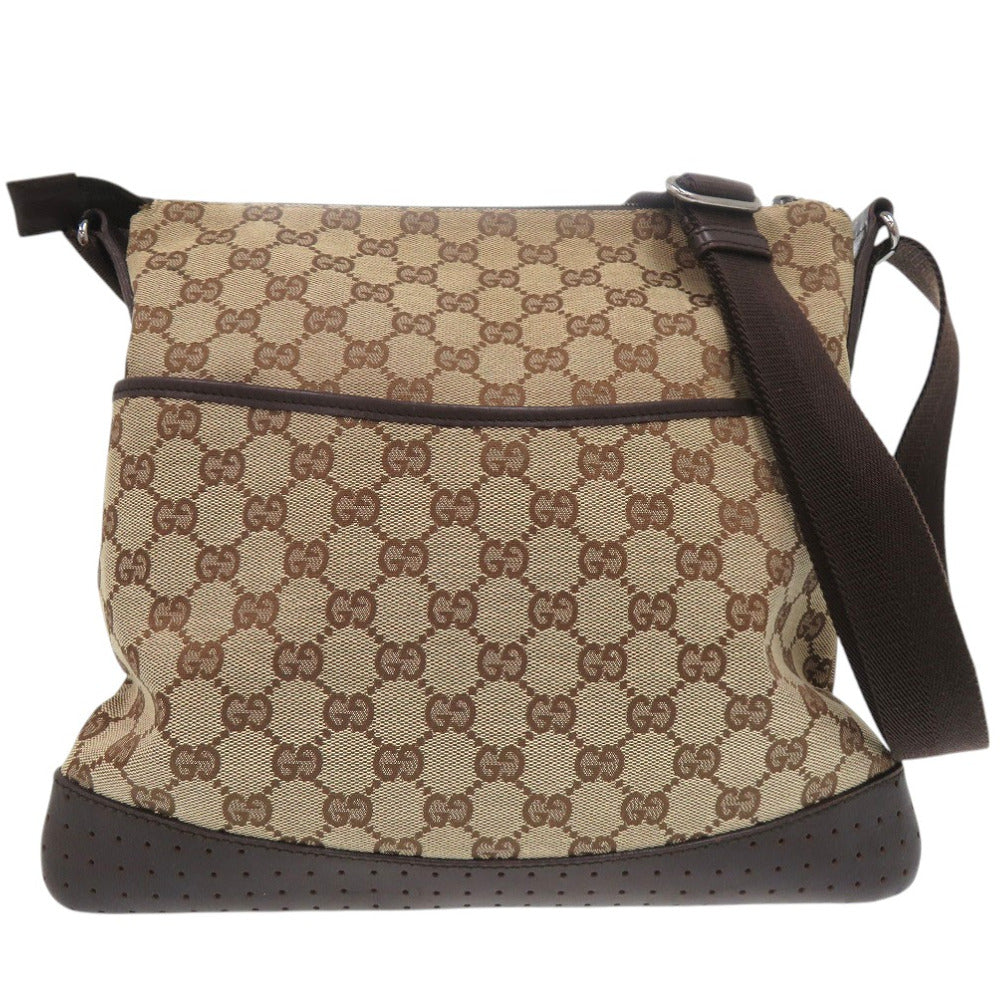 GUCCI Shoulder Bag 145857 GG canvas Brown Sacoche GG pattern all-over pattern Crossbody Women Used Authentic