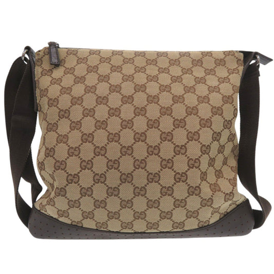 GUCCI Shoulder Bag 145857 GG canvas Brown Sacoche GG pattern all-over pattern Crossbody Women Used Authentic