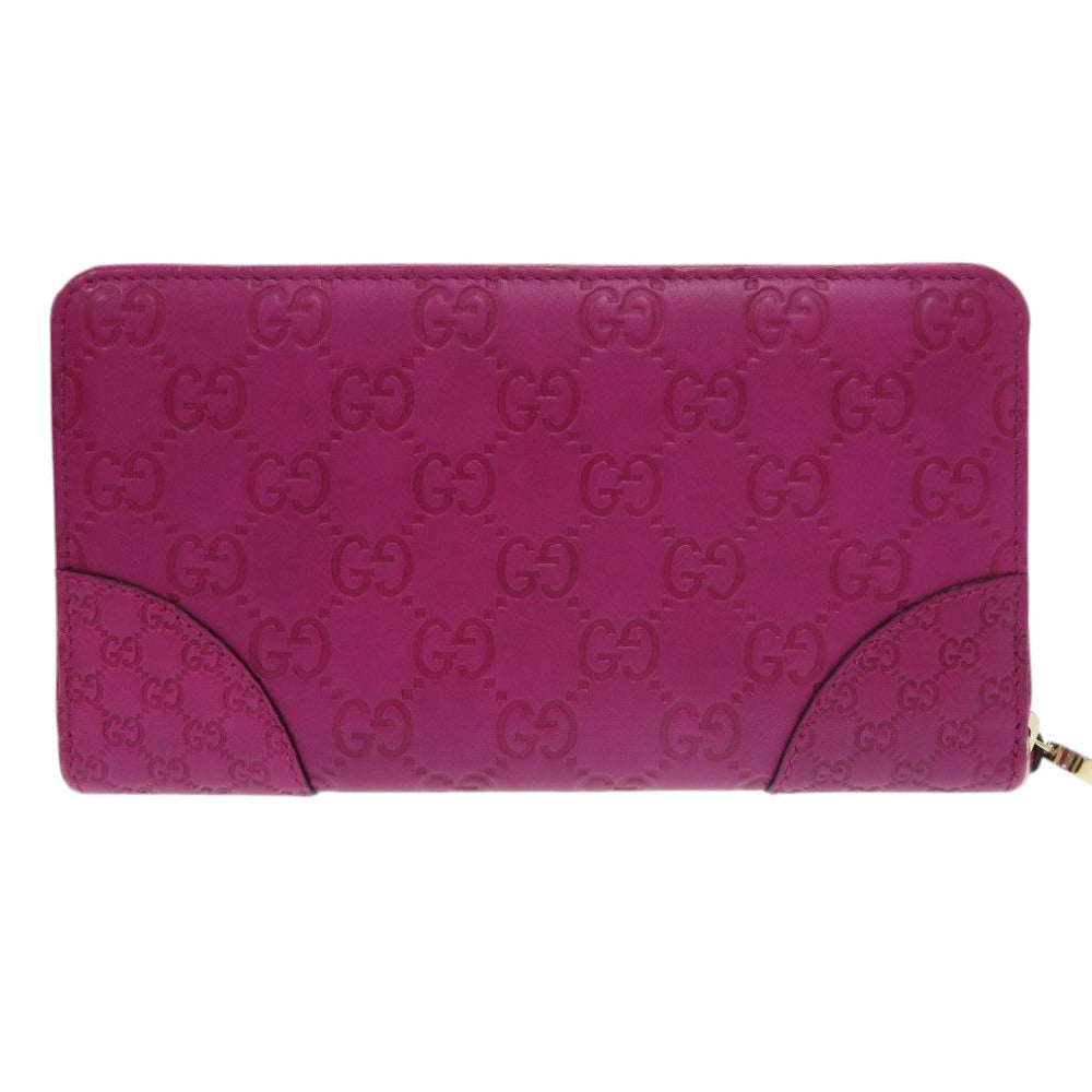 GUCCI Long Wallet Purse 323397 leather purple Zip Around Guccisima Women Used Authentic
