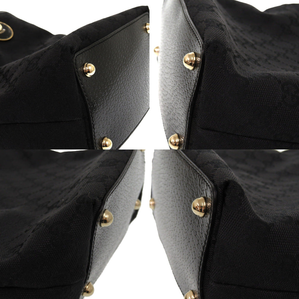 GUCCI Tote Bag 120840 GG canvas, leather black GG canvas