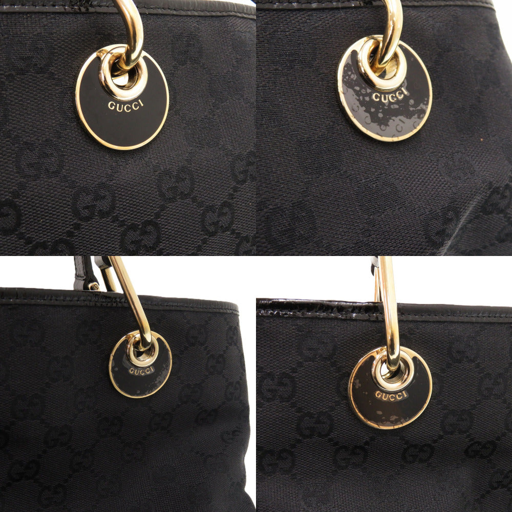 GUCCI Tote Bag 120840 GG canvas, leather black GG canvas