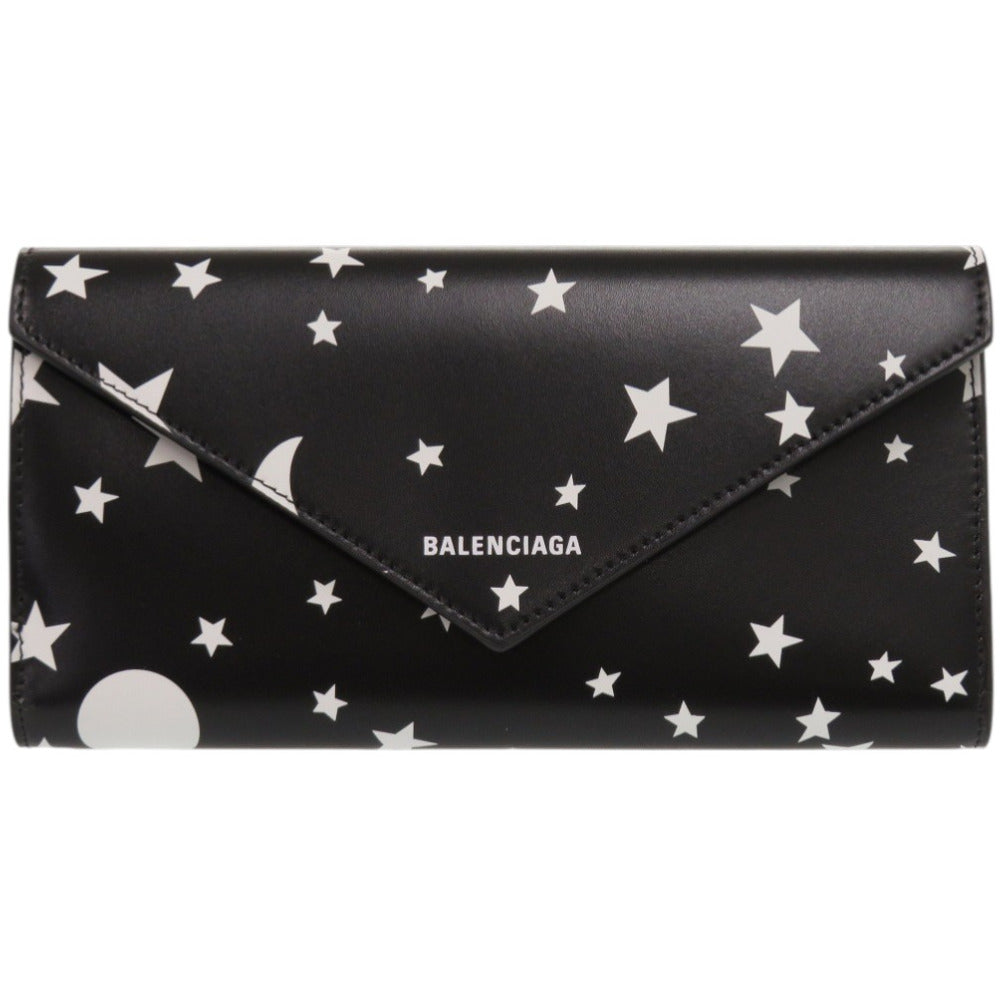 BALENCIAGA Long Wallet Purse 499207 leather black