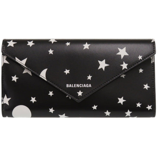 BALENCIAGA Long Wallet Purse 499207 leather black
