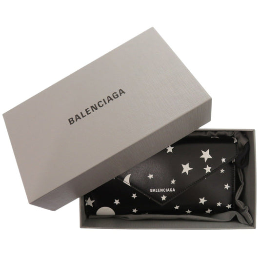 BALENCIAGA Long Wallet Purse 499207 leather black