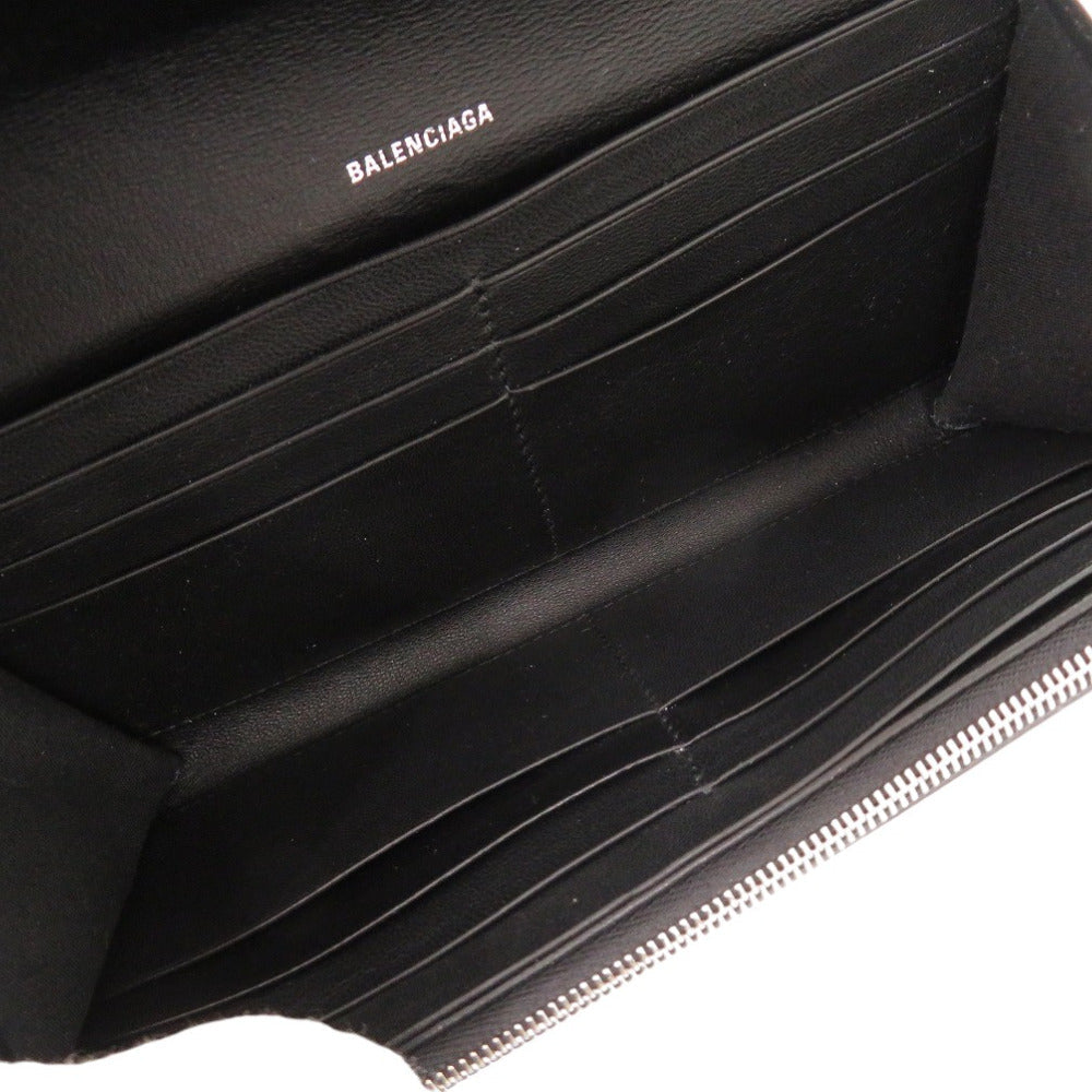 BALENCIAGA Long Wallet Purse 499207 leather black
