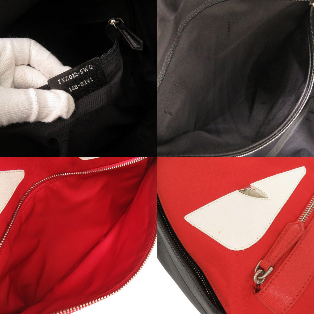 FENDI Backpack 7VZ012 Nylon, Leather Red monster