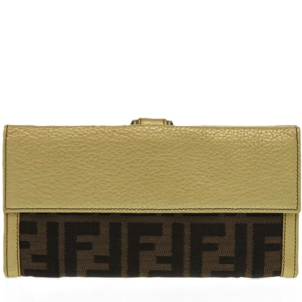 FENDI Long Wallet Purse AG20193 canvas Brown Zucca W Hook Wallet