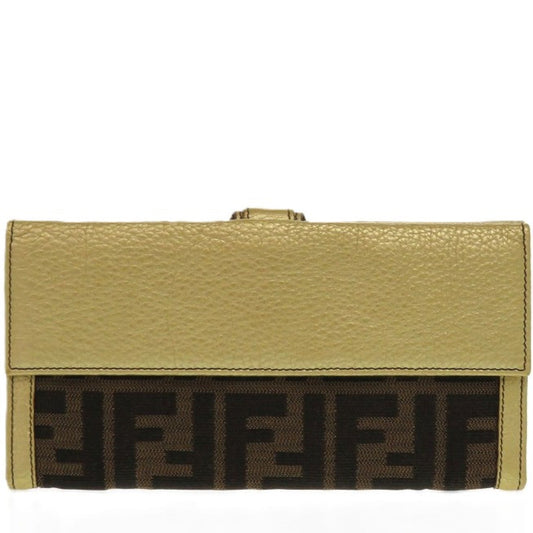 FENDI Long Wallet Purse AG20193 canvas Brown Zucca W Hook Wallet