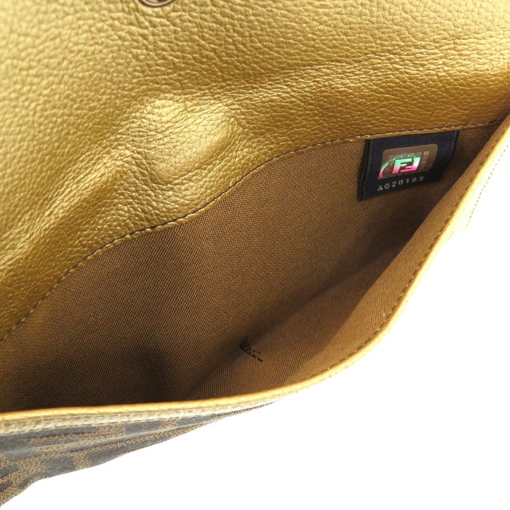 FENDI Long Wallet Purse AG20193 canvas Brown Zucca W Hook Wallet