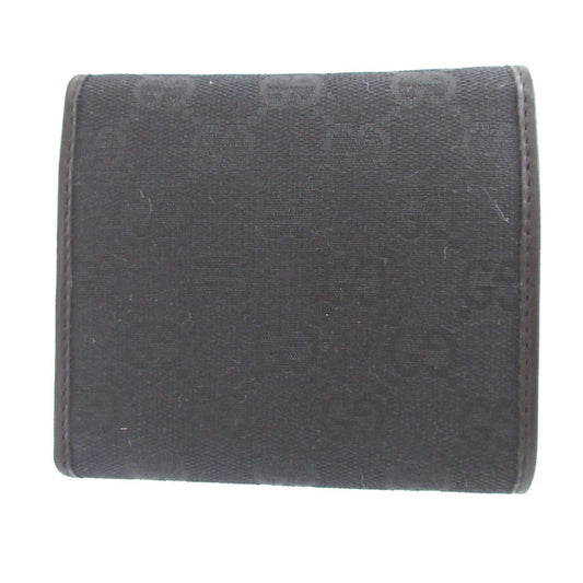 GUCCI Tri-fold wallet 181597 GG canvas, leather black Interlocking G