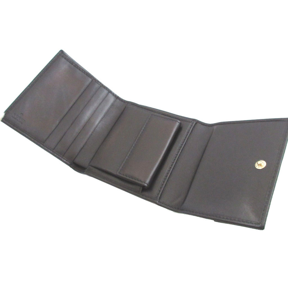 GUCCI Tri-fold wallet 181597 GG canvas, leather black Interlocking G