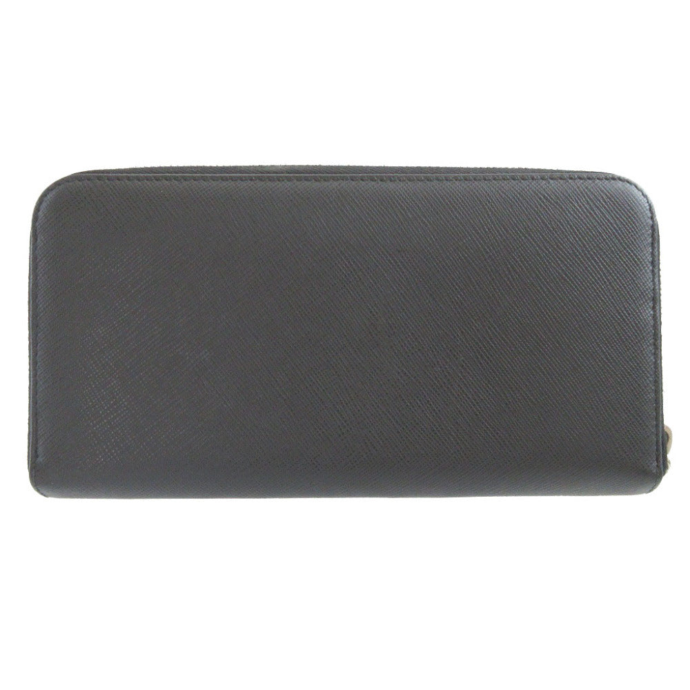 PRADA Long Wallet Purse leather black