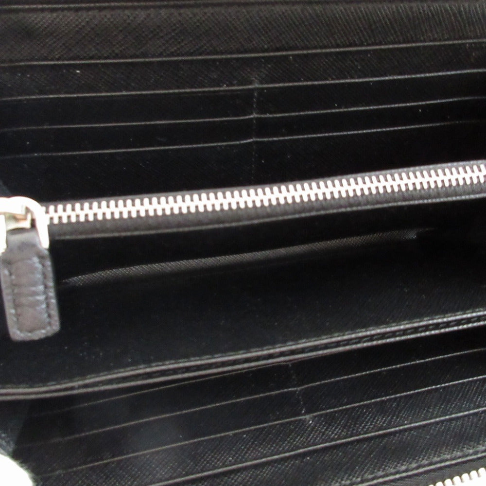 PRADA Long Wallet Purse leather black