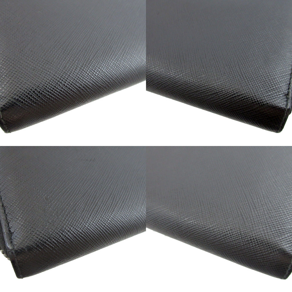 PRADA Long Wallet Purse leather black