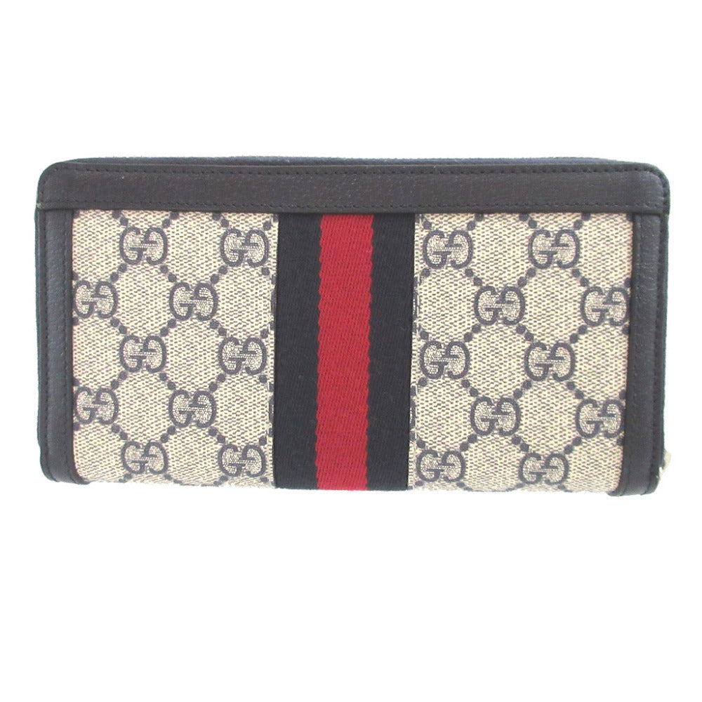 GUCCI Long Wallet Purse 523154 GG Supreme, Leather beige Ofidia