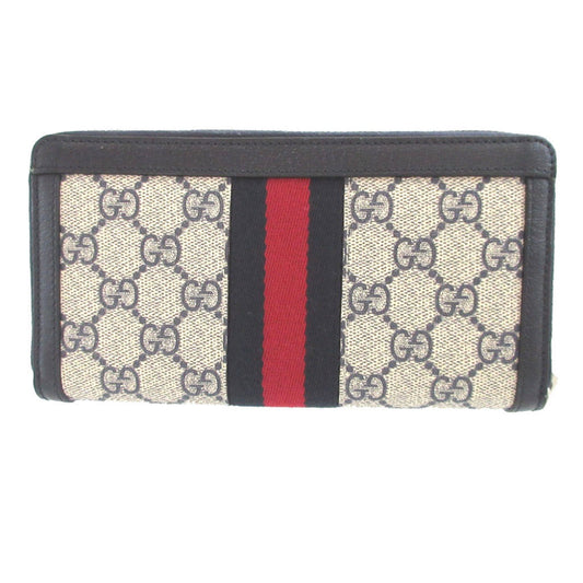 GUCCI Long Wallet Purse 523154 GG Supreme, Leather beige Ofidia