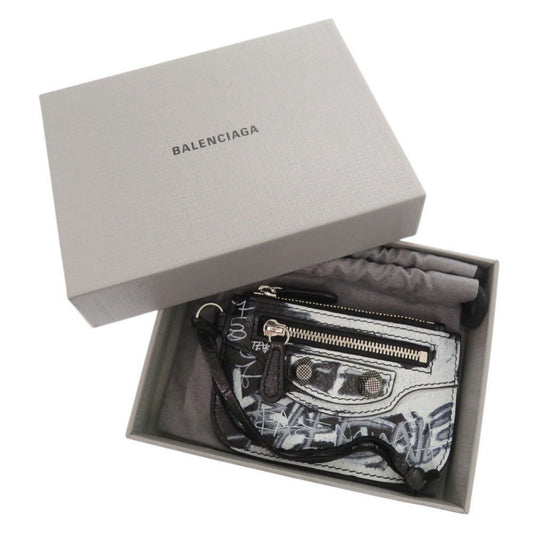 BALENCIAGA Coin case 776769 leather black Le Cagoule Graffiti
