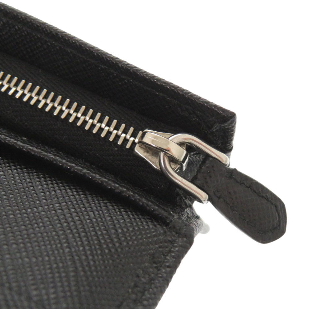 PRADA Bifold Wallet leather black Triangle logo