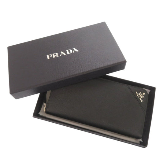 PRADA Long Wallet Purse leather black