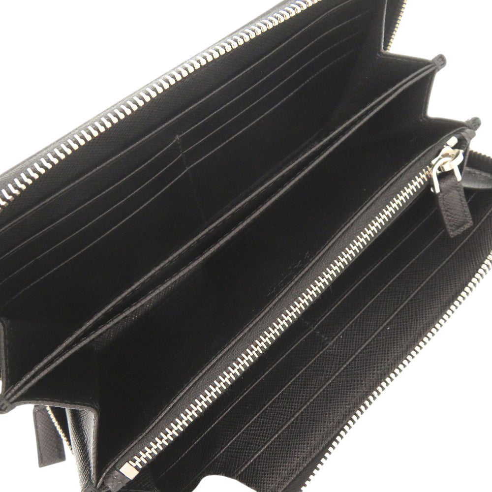 PRADA Long Wallet Purse leather black