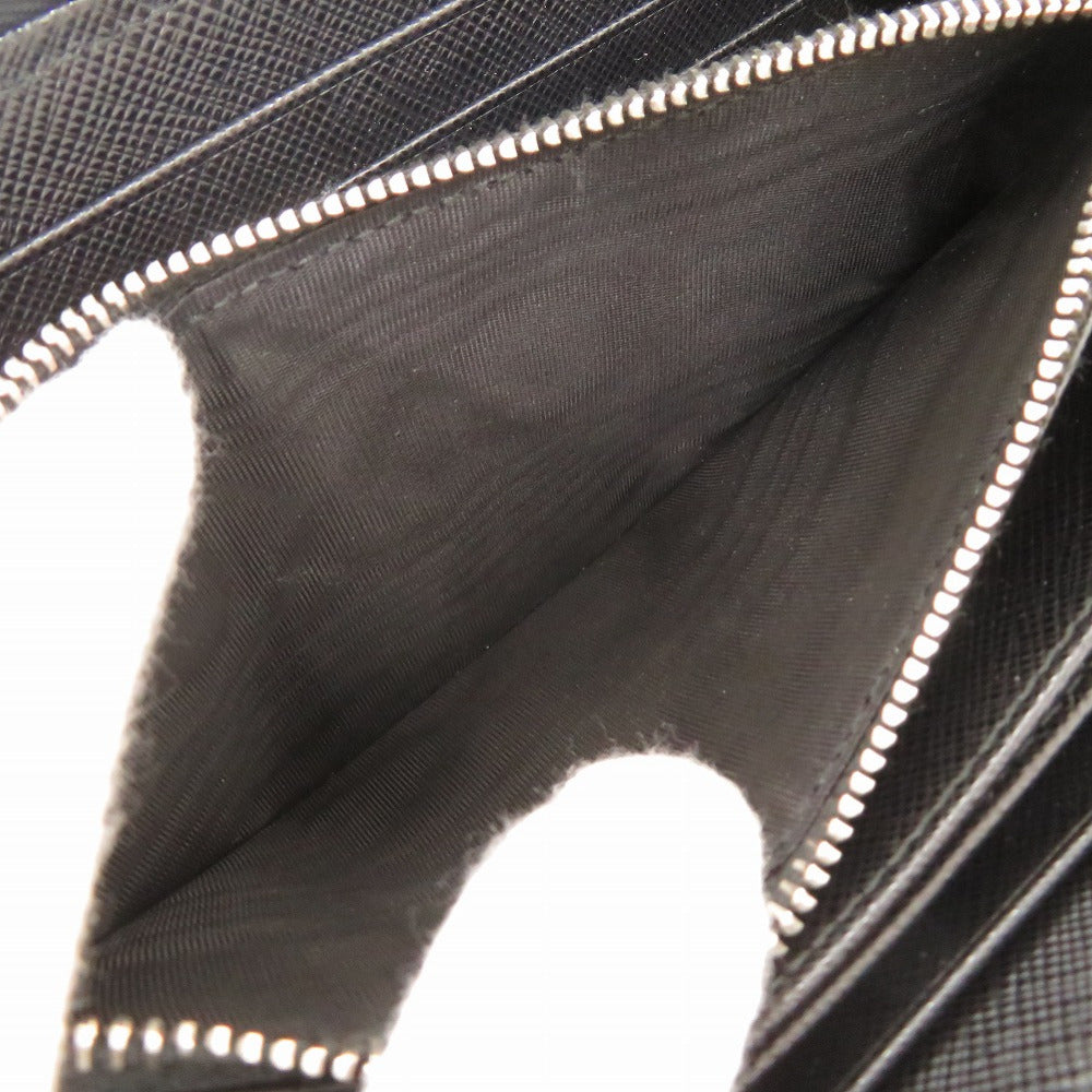 PRADA Long Wallet Purse leather black