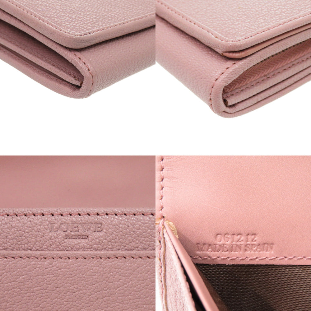 LOEWE Long Wallet Purse leather purple Amazona anagram