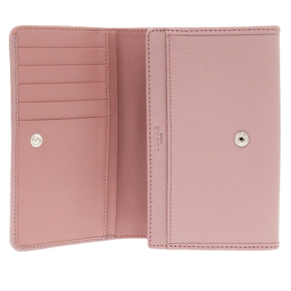 LOEWE Long Wallet Purse leather purple Amazona anagram