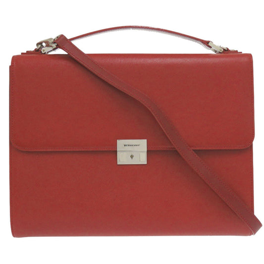 BURBERRY Business bag leather Red