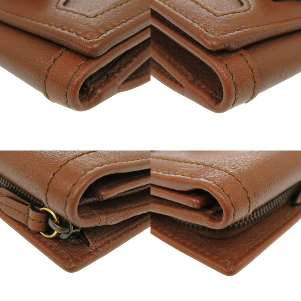 GUCCI Tri-fold wallet 658633 Leather, Bamboo Brown Diana medium