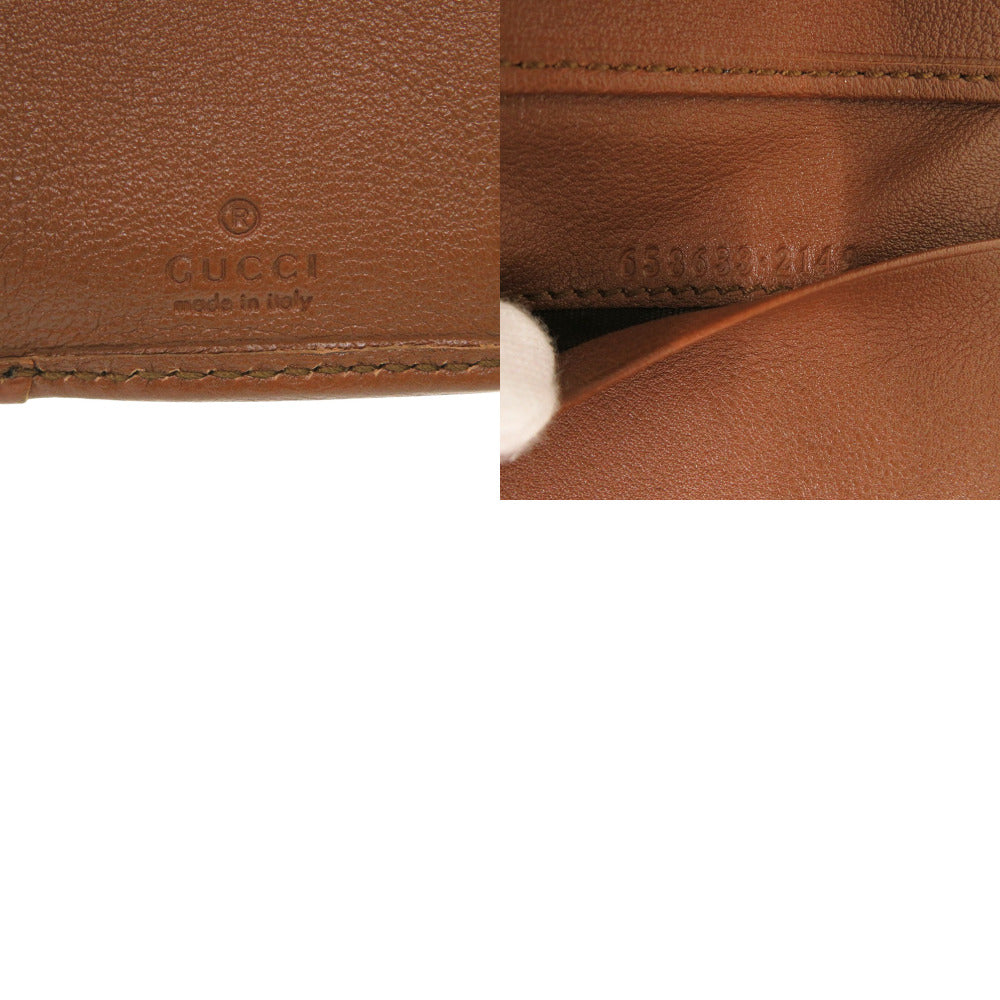 GUCCI Tri-fold wallet 658633 Leather, Bamboo Brown Diana medium