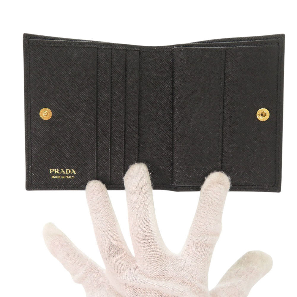 PRADA Bifold Wallet 1MV204 leather black Safiano