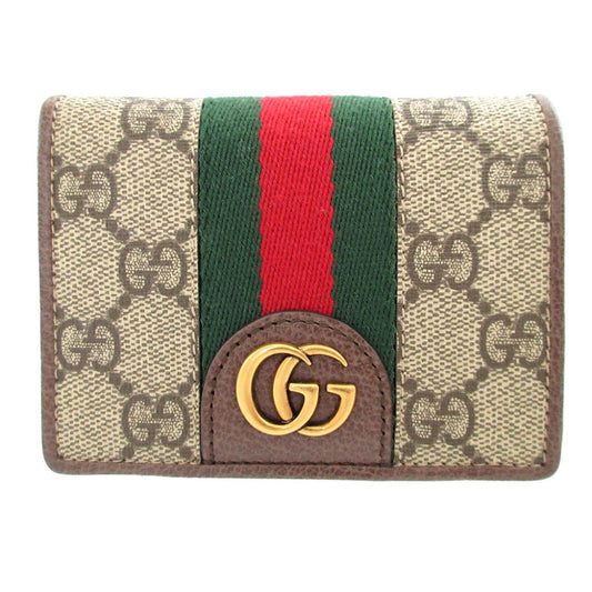 GUCCI Bifold Wallet 557801 GG Supreme, Leather beige