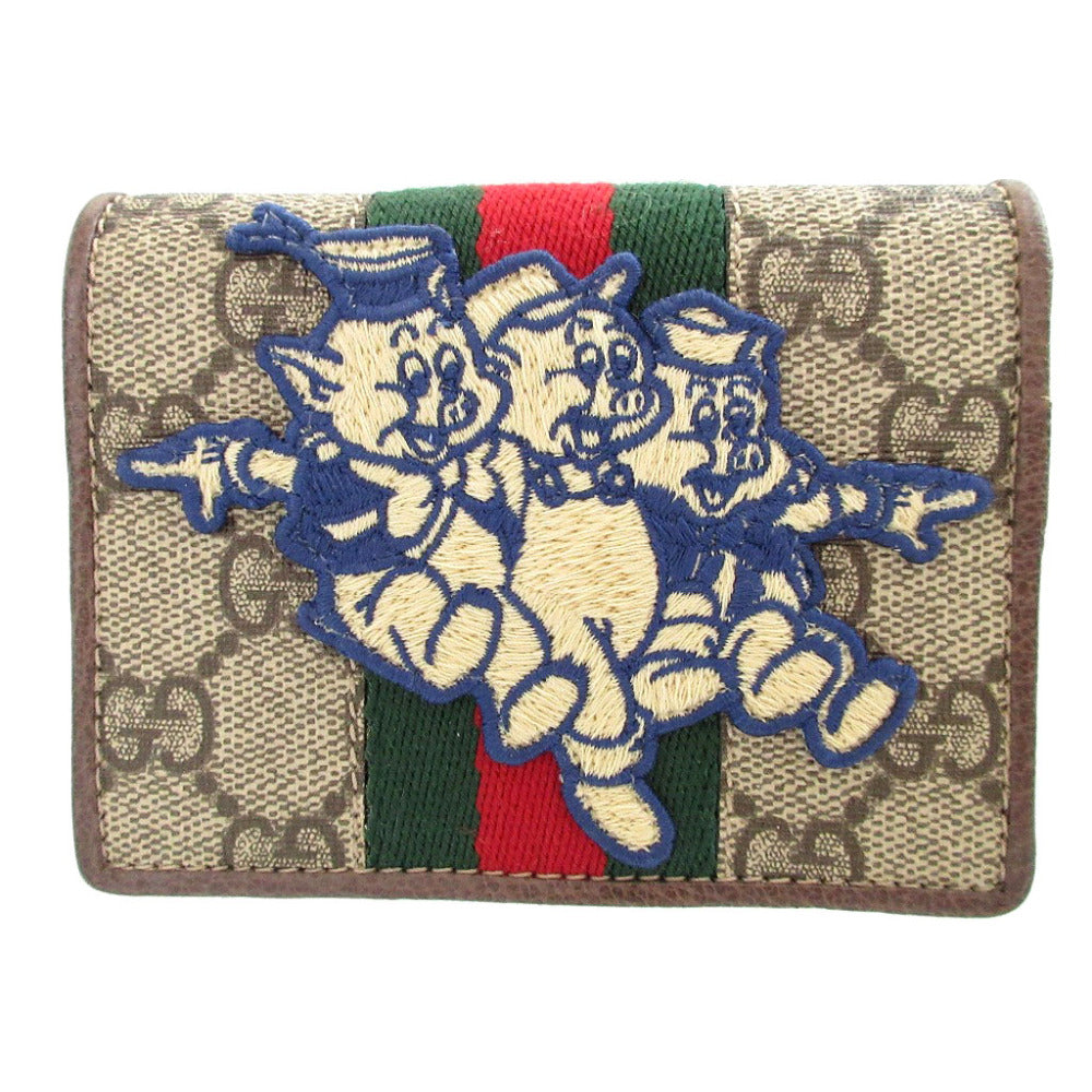 GUCCI Bifold Wallet 557801 GG Supreme, Leather beige