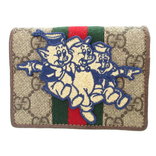 GUCCI Bifold Wallet 557801 GG Supreme, Leather beige