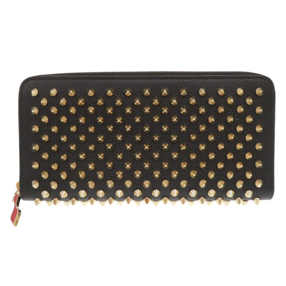Christian Louboutin Long Wallet Purse leather black Panettone