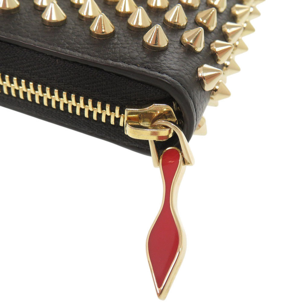 Christian Louboutin Long Wallet Purse leather black Panettone