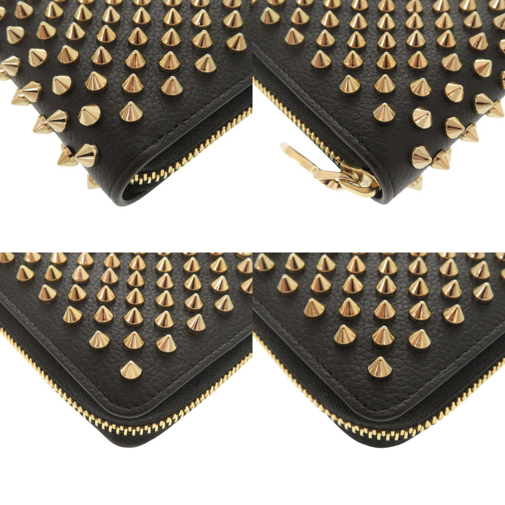 Christian Louboutin Long Wallet Purse leather black Panettone