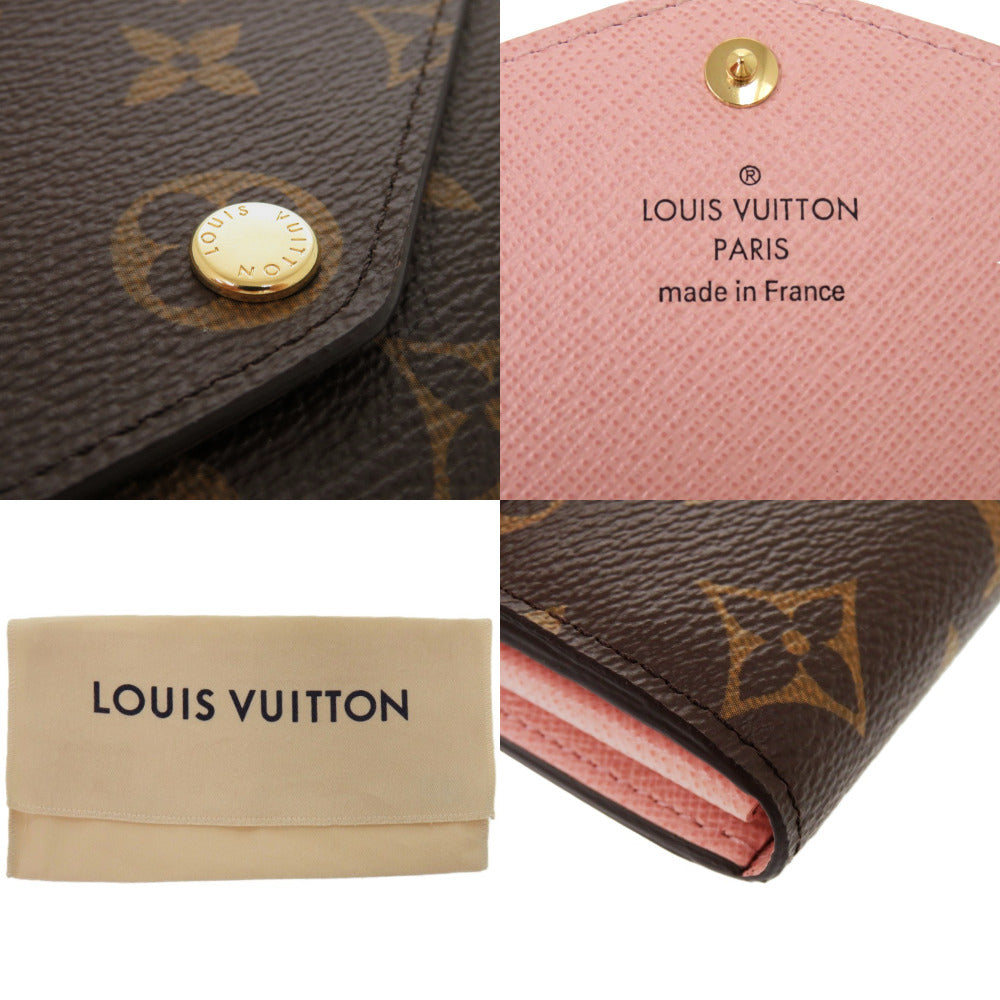 LOUIS VUITTON Long Wallet Purse M62235 Monogram canvas, grained leather Rose Valerie