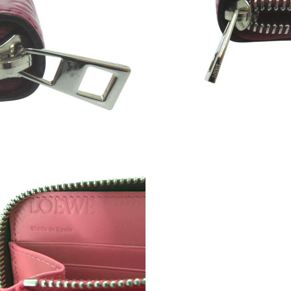 LOEWE Long Wallet Purse 261850 leather Magenta Repeat anagram