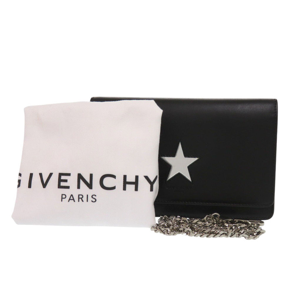 GIVENCHY Shoulder Bag leather black Star Animation