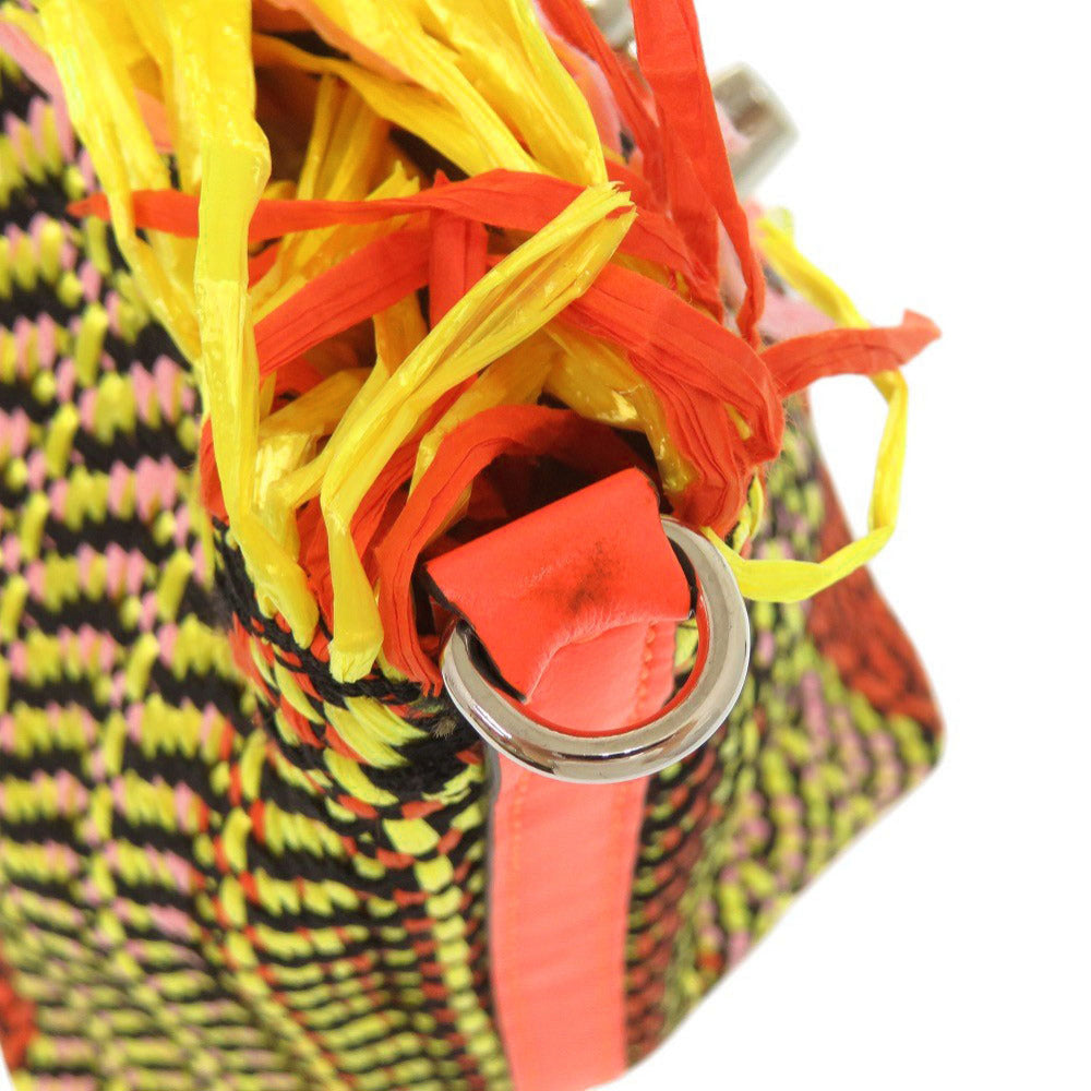 Christian Louboutin Handbag Raffia, Leather multicolor flange bus
