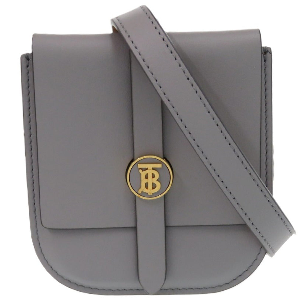 BURBERRY Waist bag leather gray Waist pouch