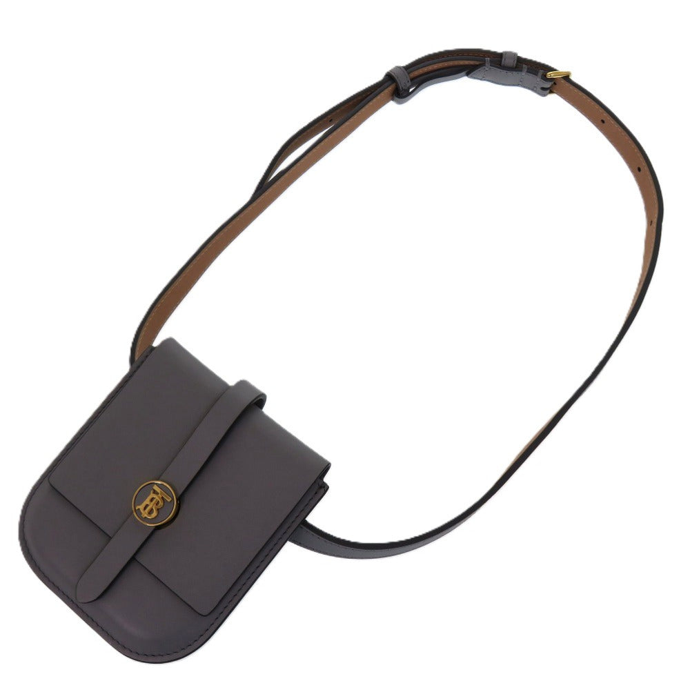 BURBERRY Waist bag leather gray Waist pouch
