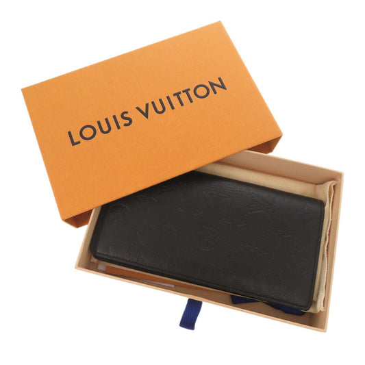 LOUIS VUITTON Long Wallet Purse M62900 leather Noir Monogram shadow Portefeuille Braza
