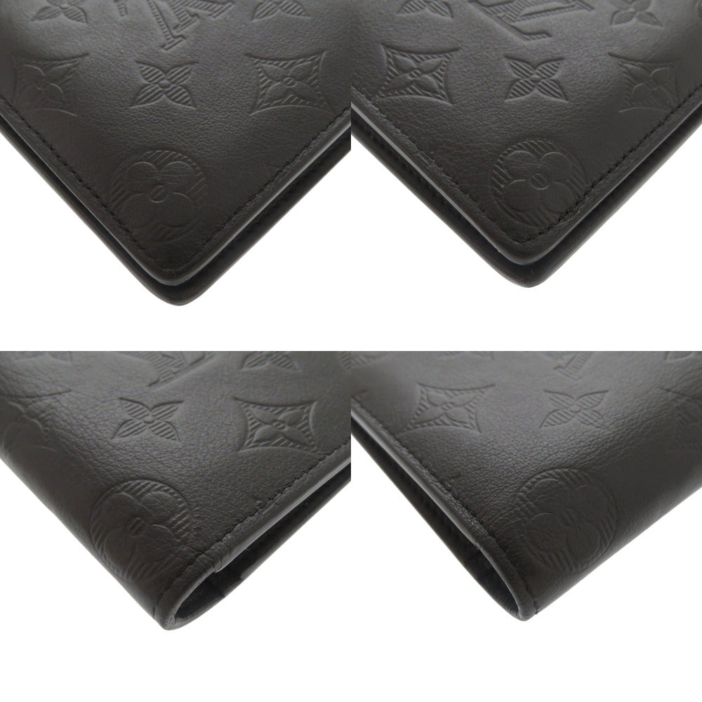 LOUIS VUITTON Long Wallet Purse M62900 leather Noir Monogram shadow Portefeuille Braza