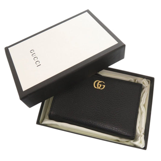 GUCCI Bifold Wallet 546588 leather black GG Marmont Double G