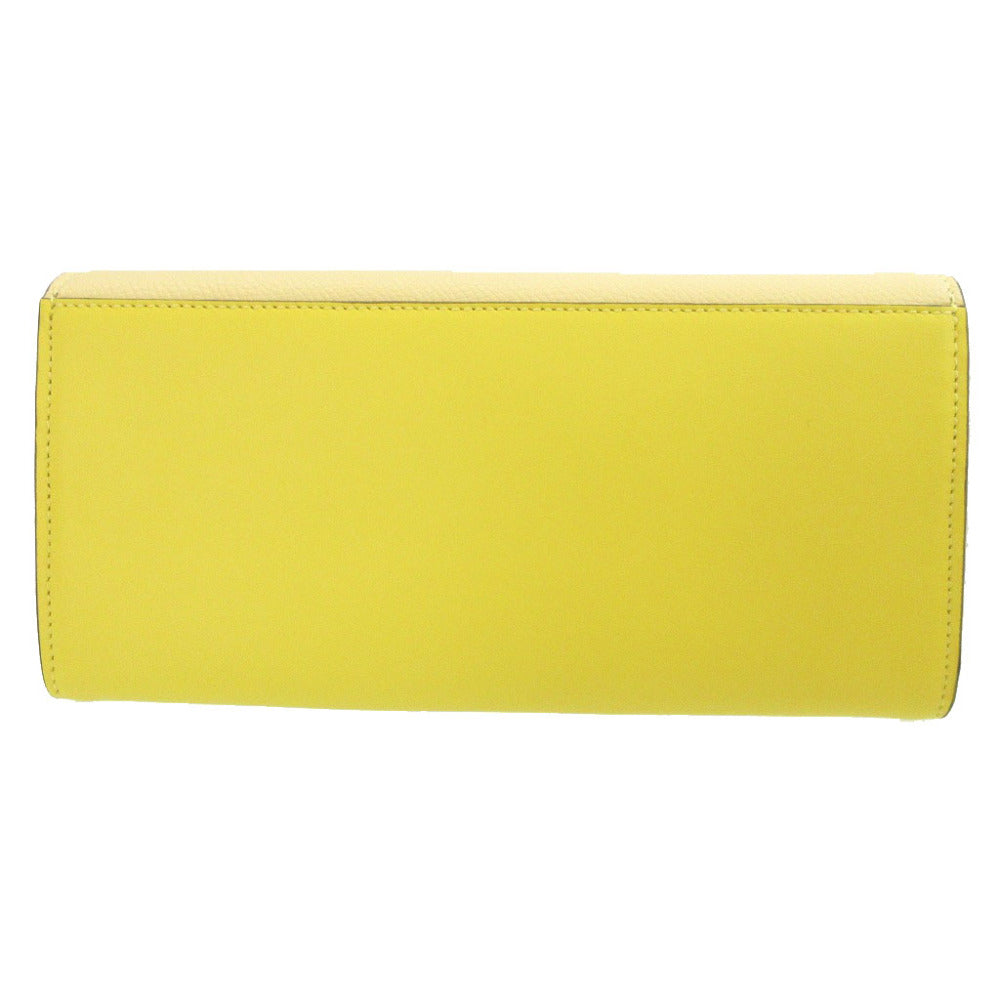 FENDI Long Wallet Purse 8M0251 leather yellow FF Diamond