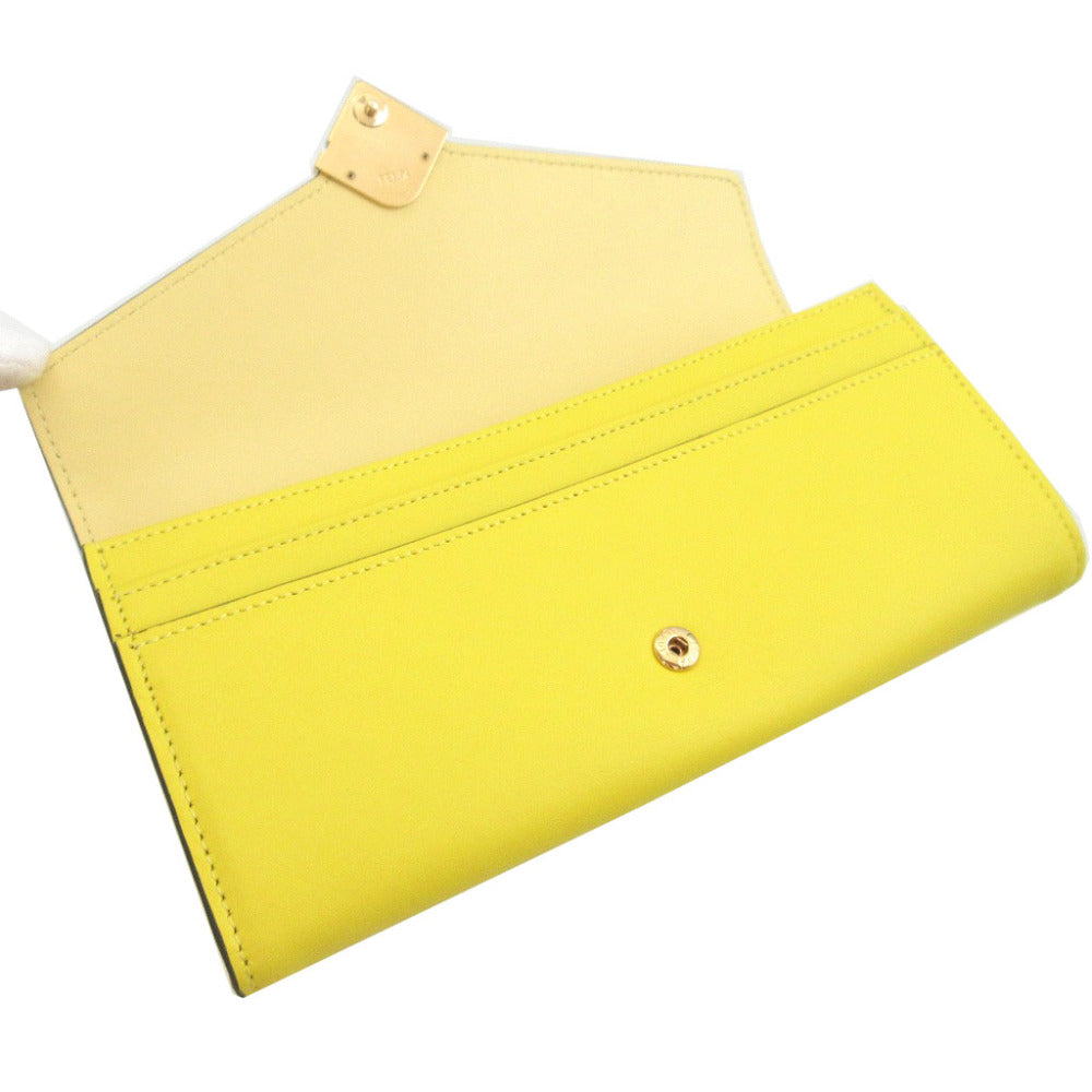 FENDI Long Wallet Purse 8M0251 leather yellow FF Diamond