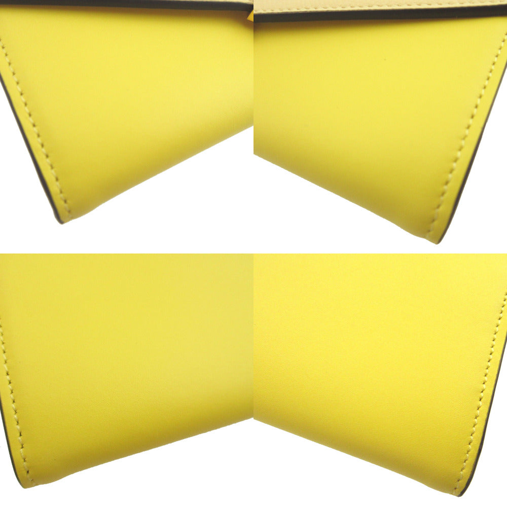 FENDI Long Wallet Purse 8M0251 leather yellow FF Diamond